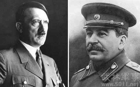 希特勒（左）和斯大林（右）