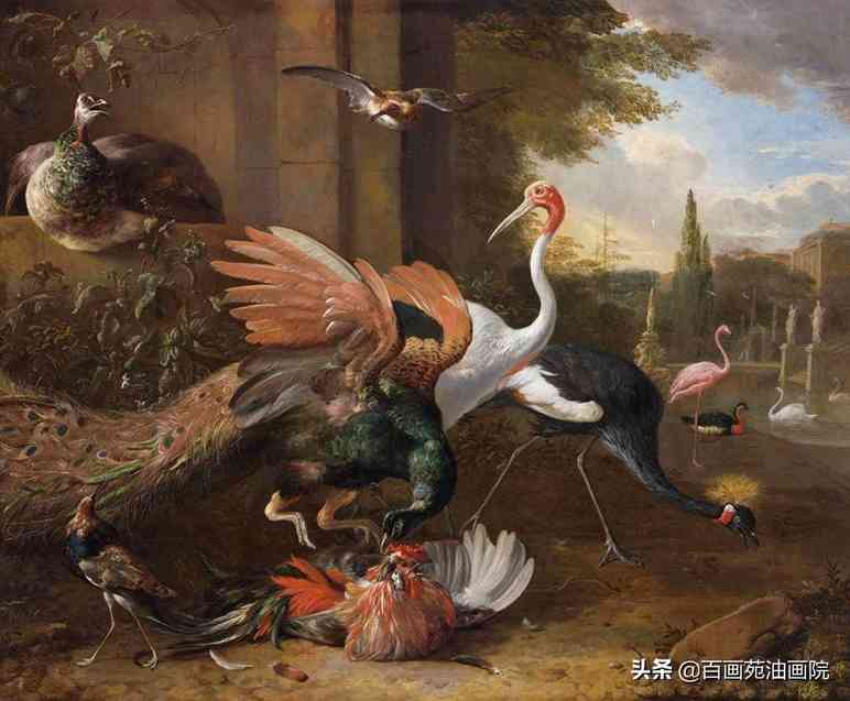 油画动物欣赏——Melchior·d'Hondecoeter
