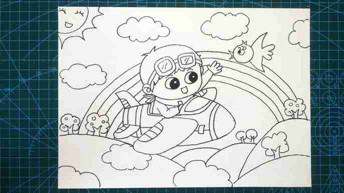 创意美术主题画丨我的梦想丨小小飞行员