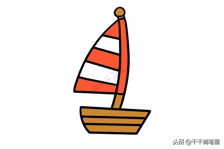 船的简笔画大全：小舟、轮船、帆船、游轮~值得收藏！