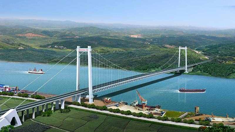 宜昌白洋长江大桥建设中，快来看看大桥将来是什么样子!