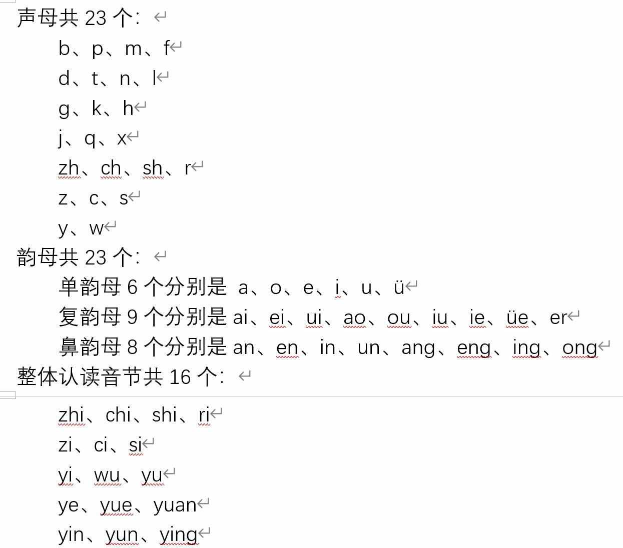九个复韵母是什么（汉语拼音（声母、韵母、整体认读））