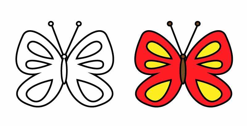 儿童简笔画蝴蝶（一）美丽的蝴蝶素材，简单实用