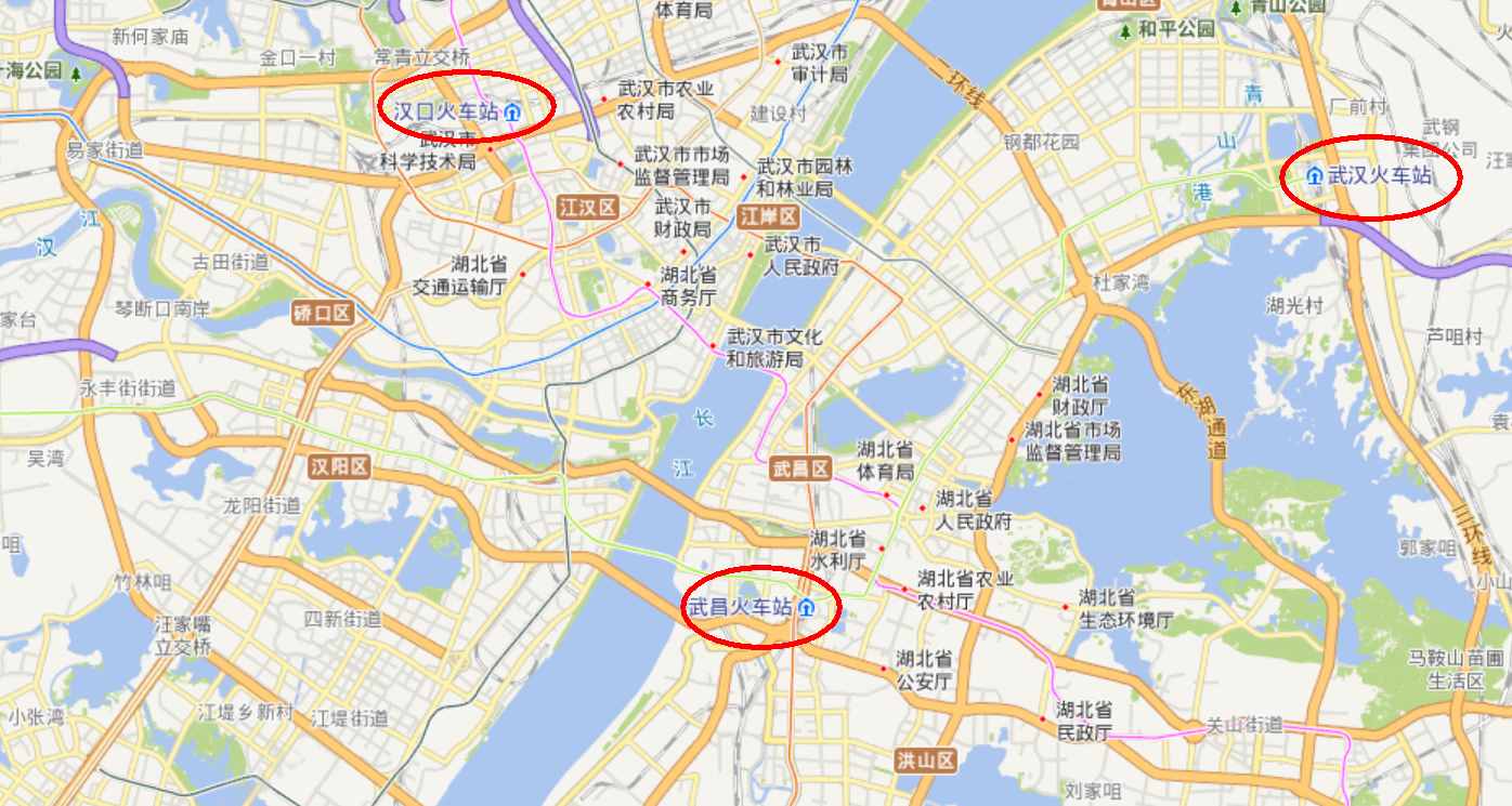解析武汉市的五大火车站：武昌地区有三个，新汉阳、光谷站在建设
