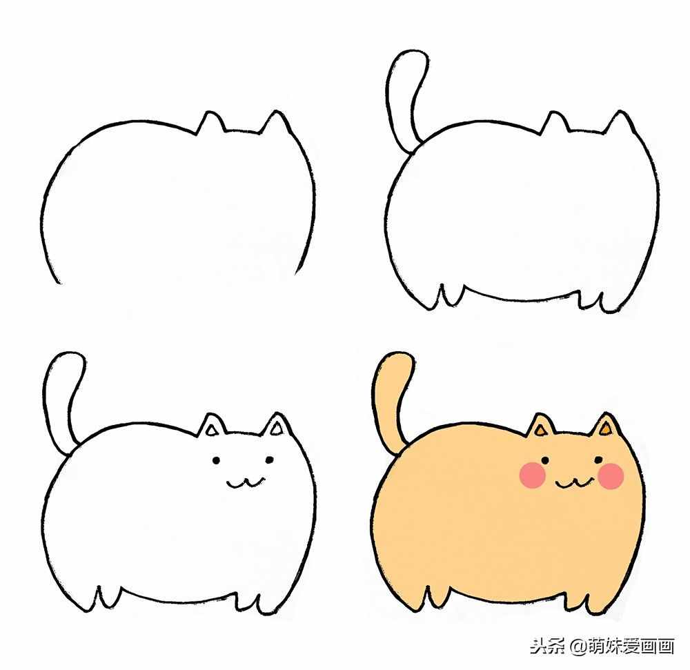 小猫简笔画（儿童简笔画小猫素材）