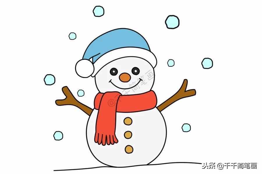 雪人总动员，超萌的20种圣诞雪人简笔画！