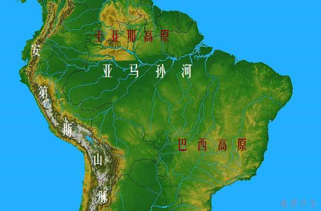 世界上流域面积和年径流量最大的河流：南美亚马孙河