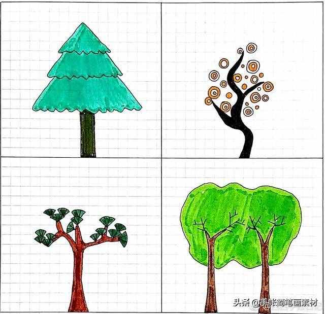 树怎么画(简笔画树图片)